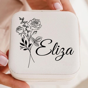 Personalized Bridesmaid Jewelry Travel Box, Bridesmaid Gift Jewelry Box, Bridal Party Gifts, Bridesmaid Jewelry Box, Gift for Bridal Party