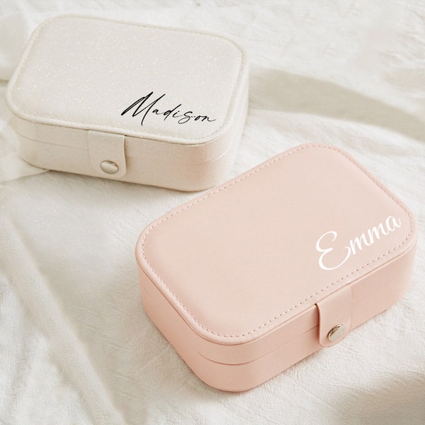 Dainty Name Jewelry Box, Custom Initial Jewelry Organizer, Mothers Day Gifts, Personalized Gifts for Her, Holiday Gift, Travel Jewelry Case