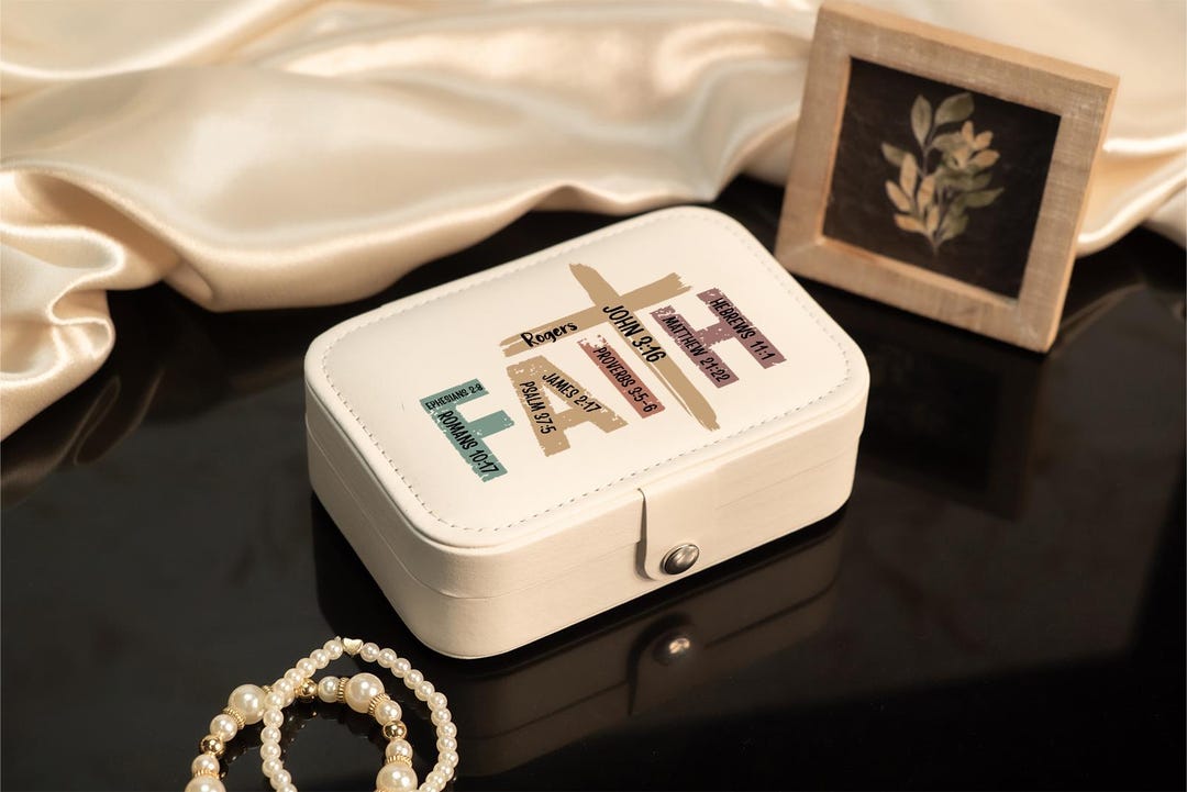 Personalized Faith Jewelry Box, Christian Gift for Women, Bible Verse ...