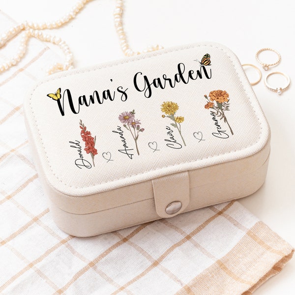 Nana's Garden Jewelry Box, Mama's Garden Jewelry Case, Mothers Day Gifts, Gift for Mom, Gift for Grandma, Unique Gifts for Her, Vegan Case