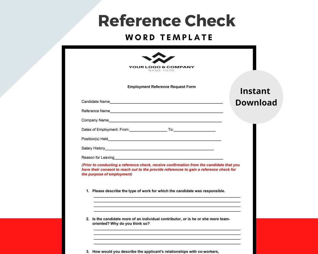 Reference Check HR Template Applicant Form Candidate Reference Check HR Template Applicant Form Candidate