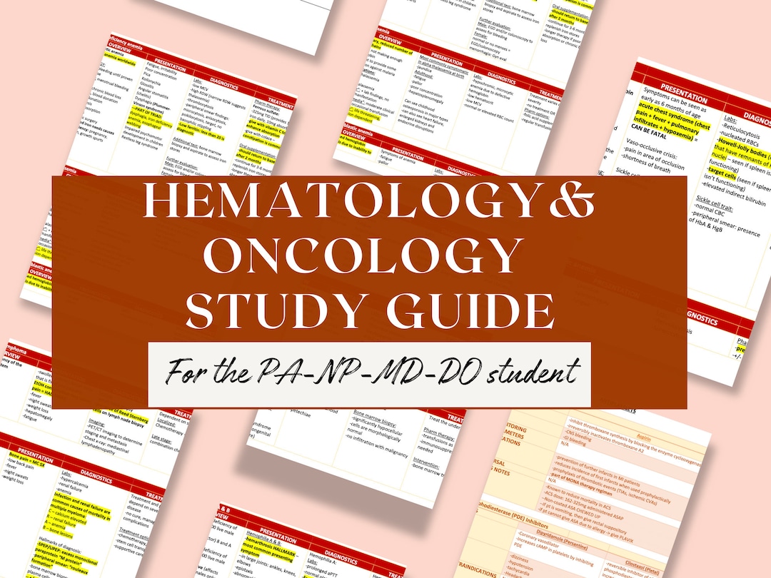 Hematology & Oncology Study Guide / Heme-onc Study Guide / Physician ...