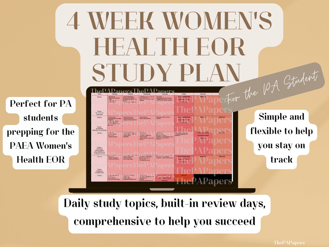 4 Week Women's Health EOR Study Plan / Women's Health EOR Study Plan