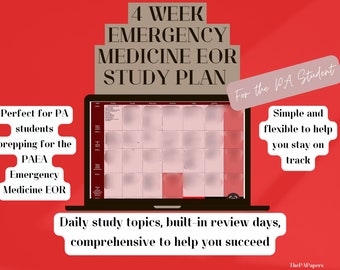 Plan d'étude EOR en médecine d'urgence de 4 semaines / Plan d'étude EOR pour l'étudiant adjoint au médecin / EOR en médecine d'urgence