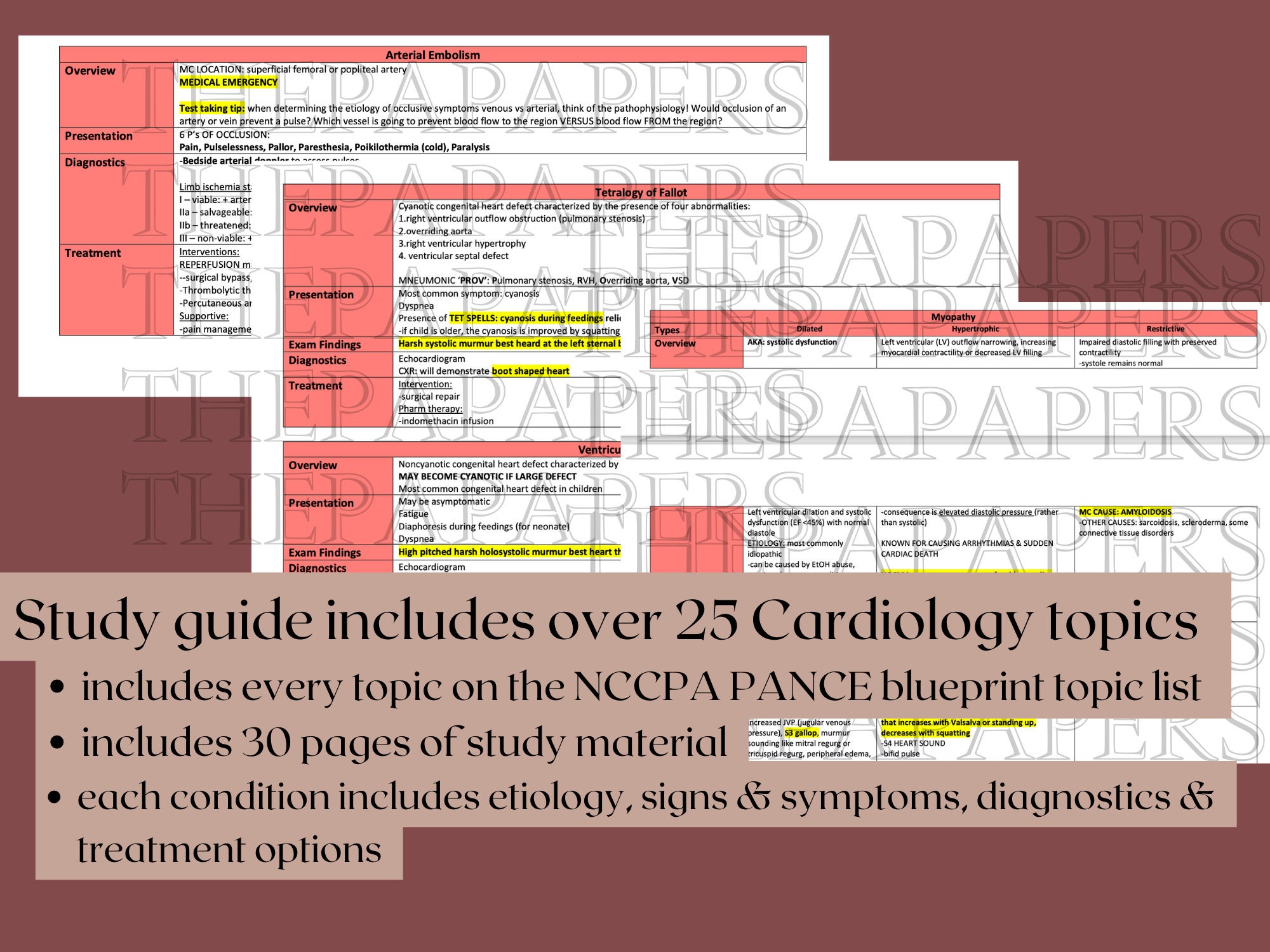 Pance Study Guide Book Cardiology Study Guide / Physician Assistant / Nurse Practitioner / Med ...