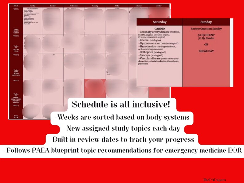 Emergency Medicine EOR Study Plan / 5 Week Physician Assistant EOR