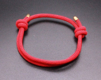 Adjustable Sliding Knot Minimalist Style Unisex Rope Bracelet for Men and for Women | Red Rope | More Colours Available on Store