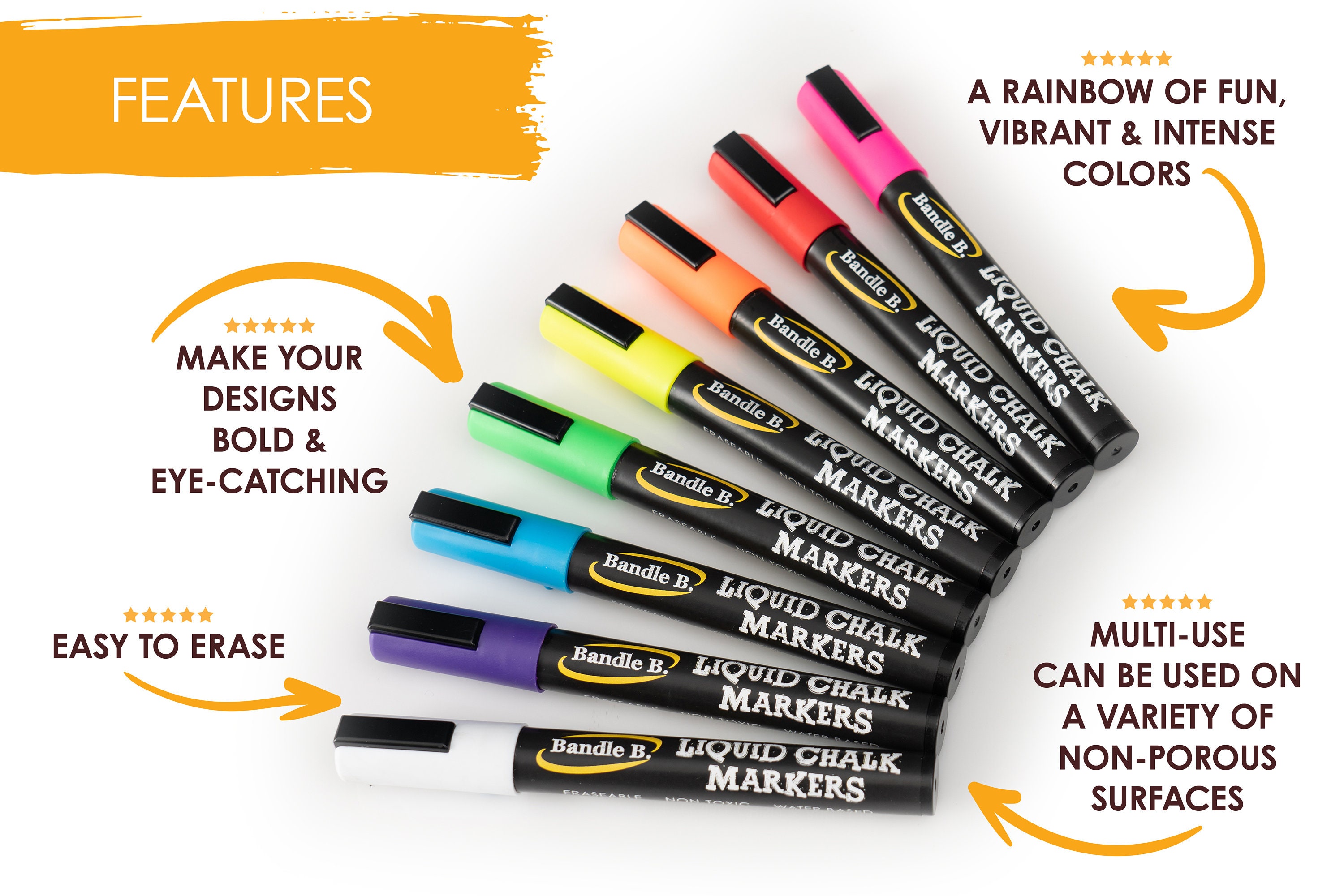 8ct Fine Point Chalk Markers - Macaron Pastel Colors