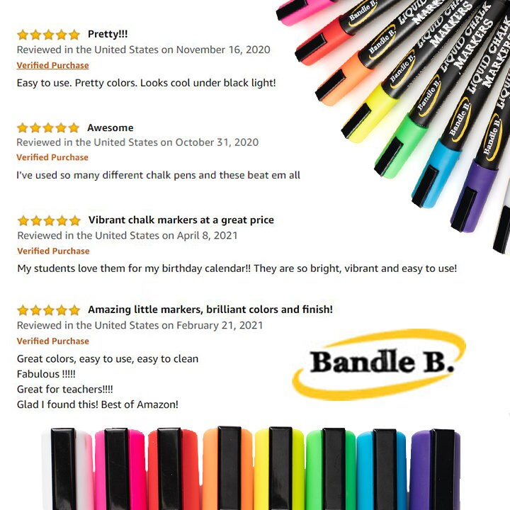 Chalk Markers 4ct Reversible Tips, 6mm White Liquid Chalk Markers