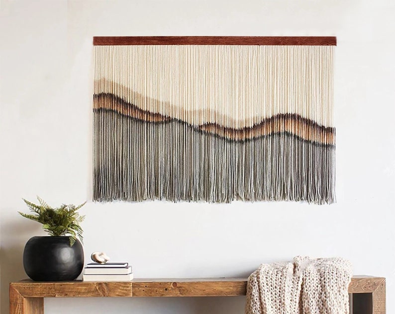 Large Boho Decor Colorful Yarn Macrame Wall Hanging Eclectic Etsy