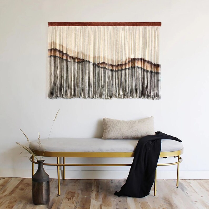 Large Boho Decor Colorful Yarn Macrame Wall Hanging Eclectic Etsy