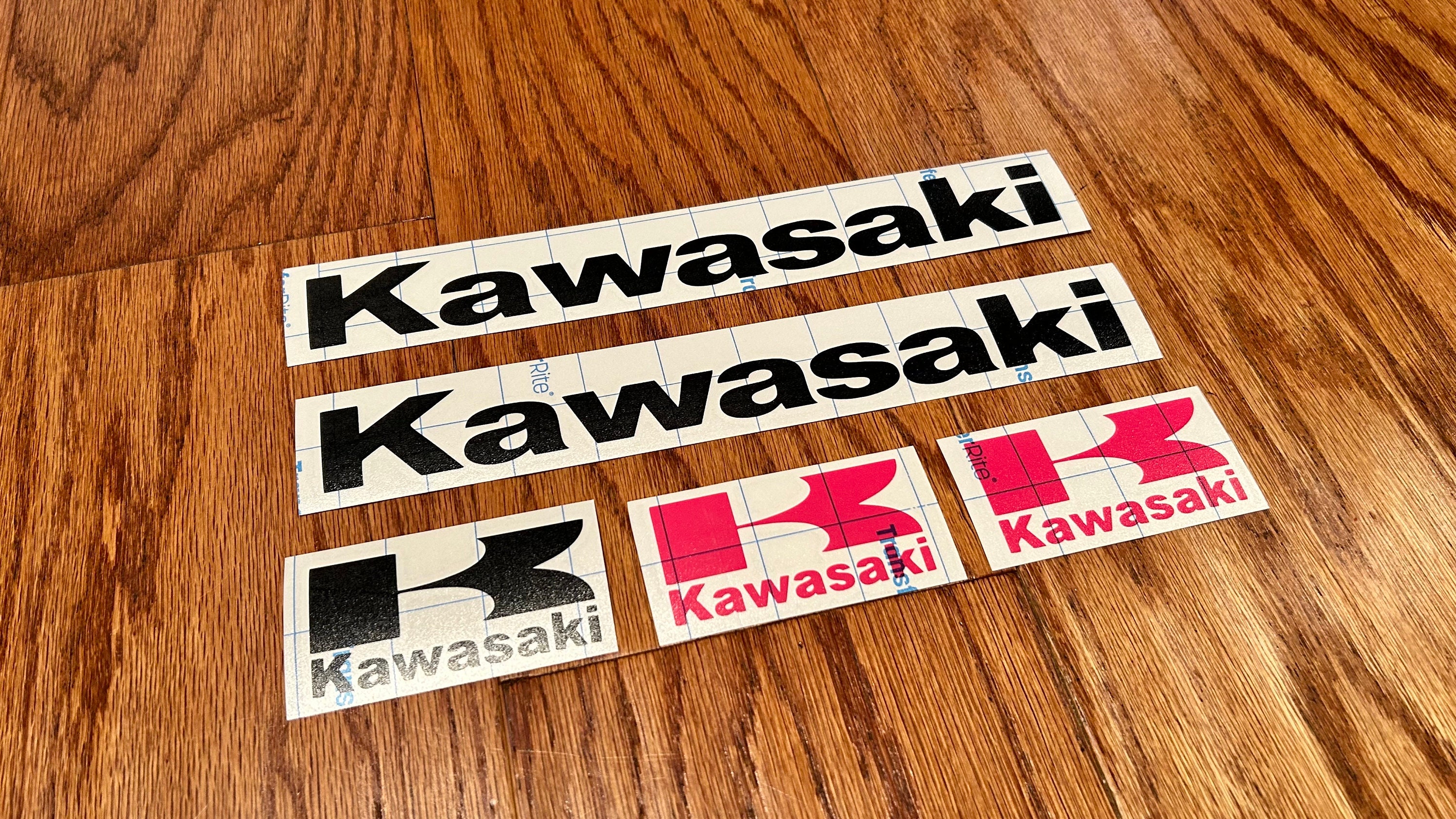 Kawasaki 12 Inch Logo Decal Sticker Set – 2x White Vinyl For Dirtbike Motorcycle ATV