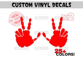 Two 2 Finger Wave Decals for Jeep Mirror Sticker (1 set) Two Finger Wave Stickers Hand Decal Mirror Peace Jeep Rubicon Wrangler Sport Wave