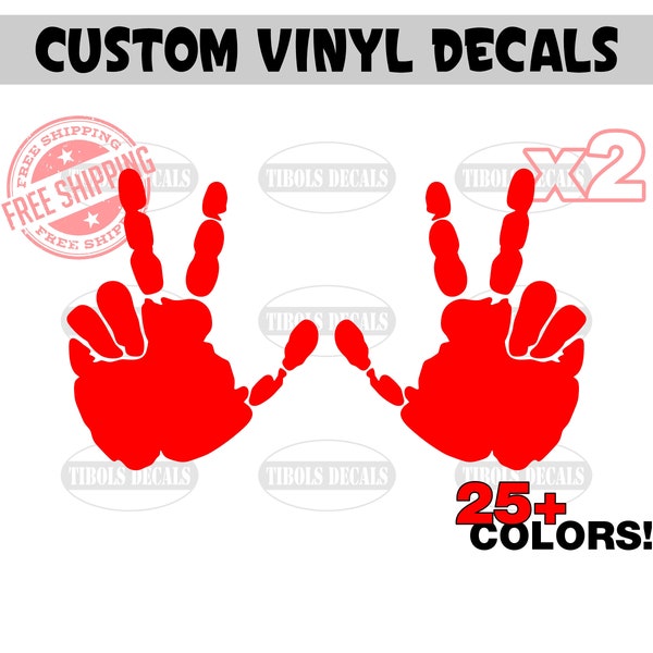 Two 2 Finger Wave Decals for Jeep Mirror Sticker (1 set) Two Finger Wave Stickers Hand Decal Mirror Jeep Peace Sticker Truck Wave Decal