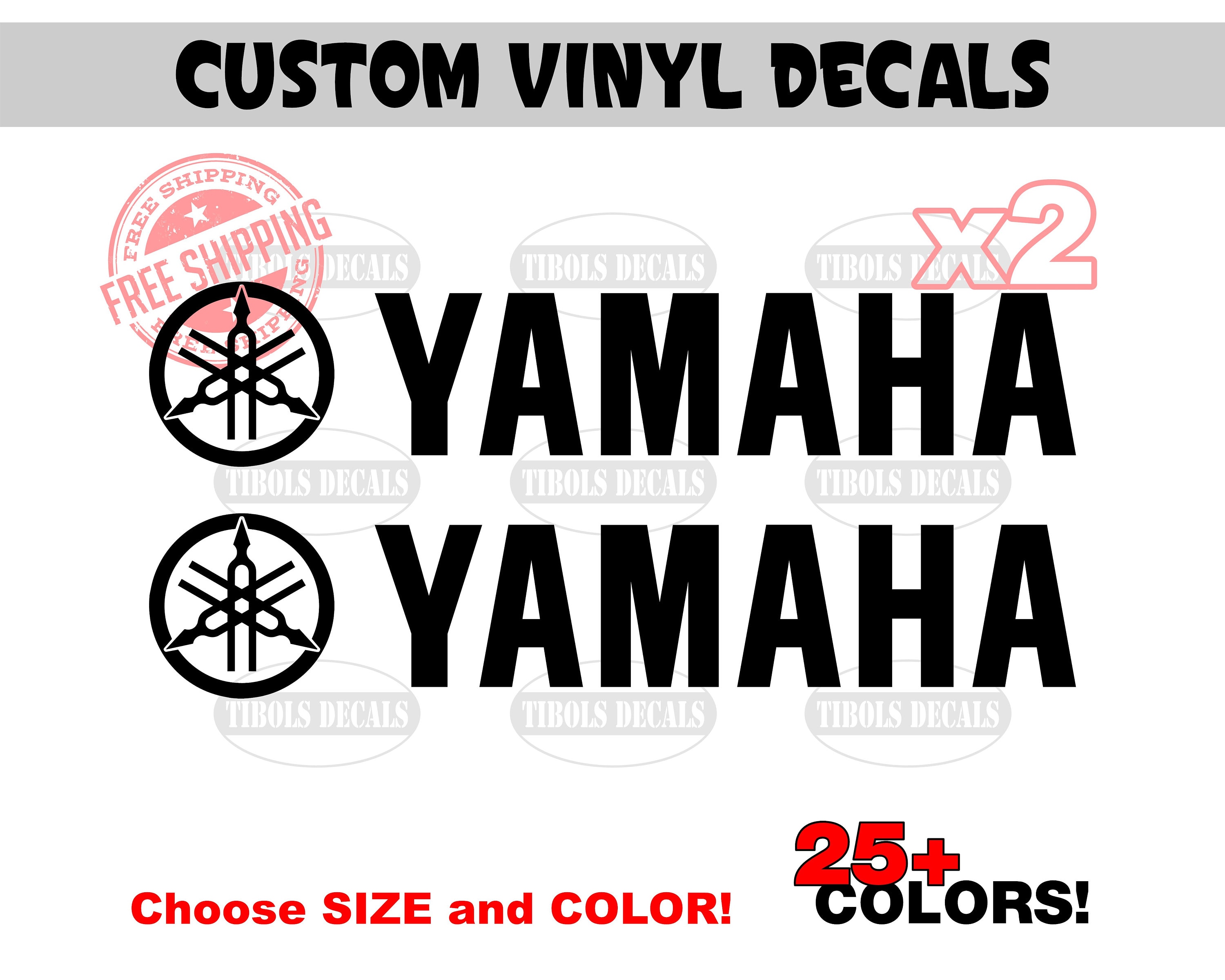 Yamaha Logo Vinyl Decal Car Window Bumper Sticker 2x Select Color/size 