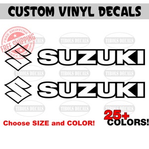 x2 Suzuki Decals Outline Suzuki Stickers Suzuki Motorcycle Helmet Suzuki Bike Outboard Suzuki Marine Boat ATV UTV Suzuki Decals Dirt Bike