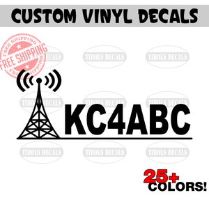 Ham Radio Call Sign Decal - Amateur Radio Callsign Sticker Antenna Custom Decal Ham GMRS Amateur Radio License Car Truck Window