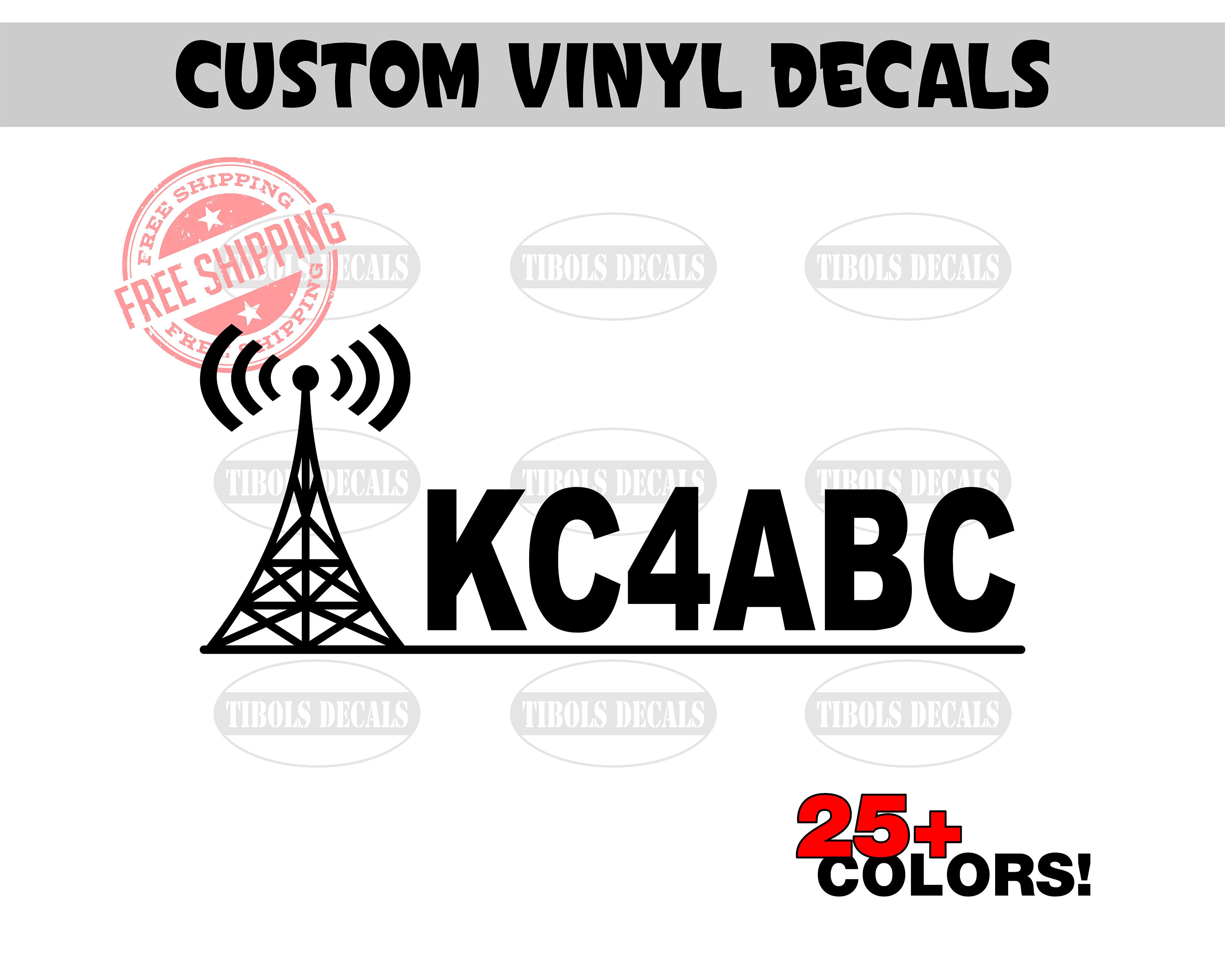 Ham Radio Call Sign Decal - Amateur Radio Callsign Sticker Antenna