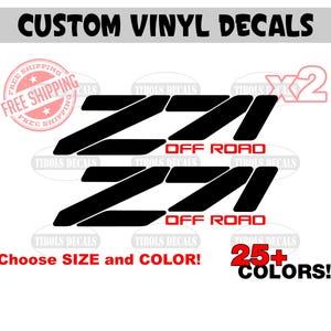 Two Z71 4x4 Off Road Decals Choose Colors Z71 Vinyl Stickers Fits Chevy Silverado 1500 2500 3500 Blazer Suburban Tahoe Truck 4WD Stickers