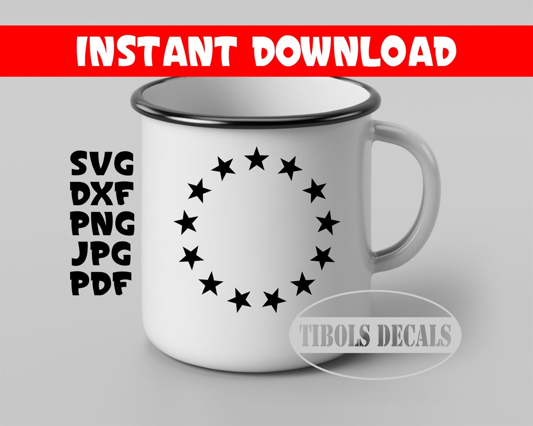 Thirteen Stars in a Circle SVG Betsy Ross SVG 13 Stars 1776 Vector Cut ...