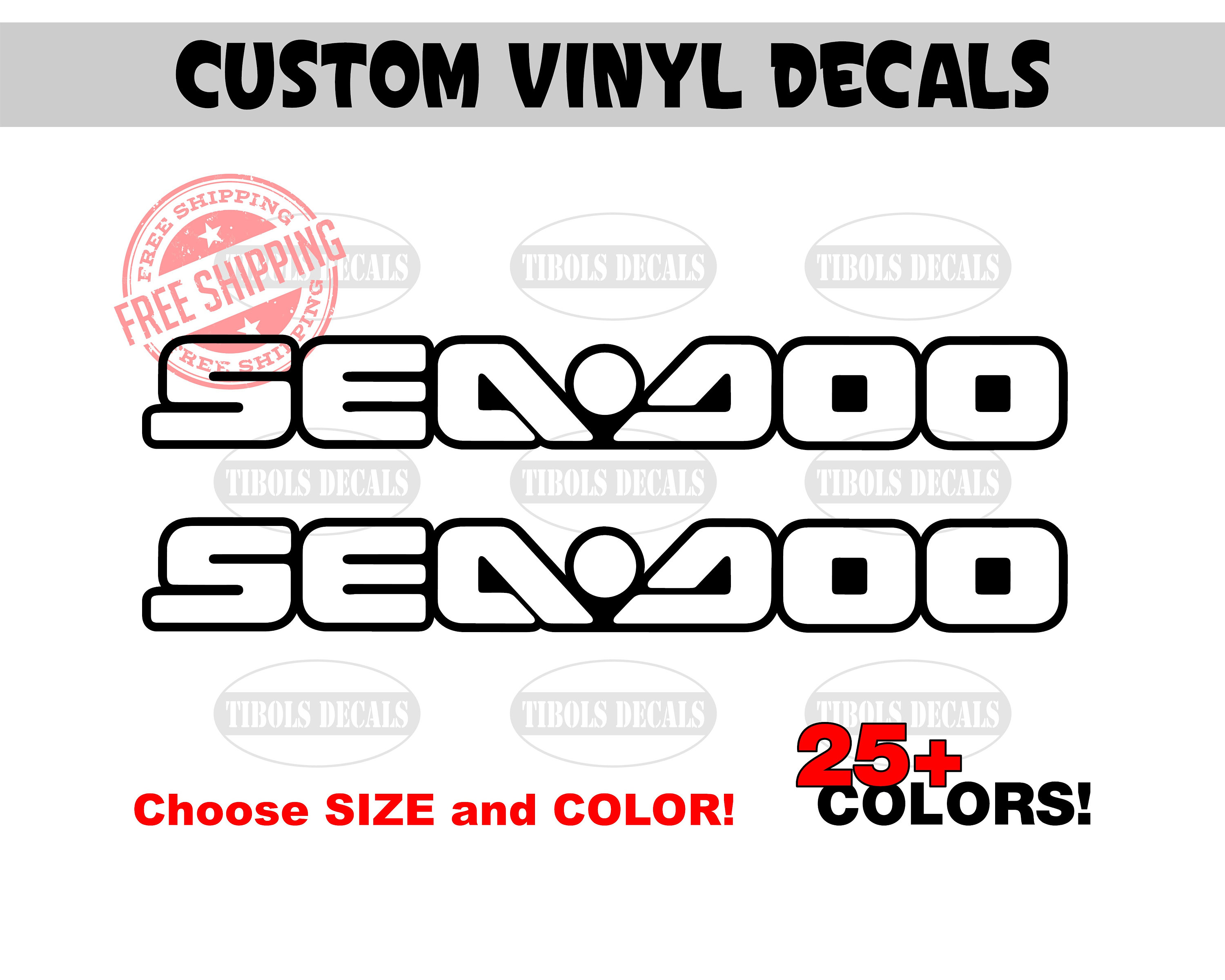 Seadoo Decals Outline SeaDoo Stickers (1 set) Boat PWC Jetski Bombardier Challenger Jet Ski Seadoo Outline Stickers