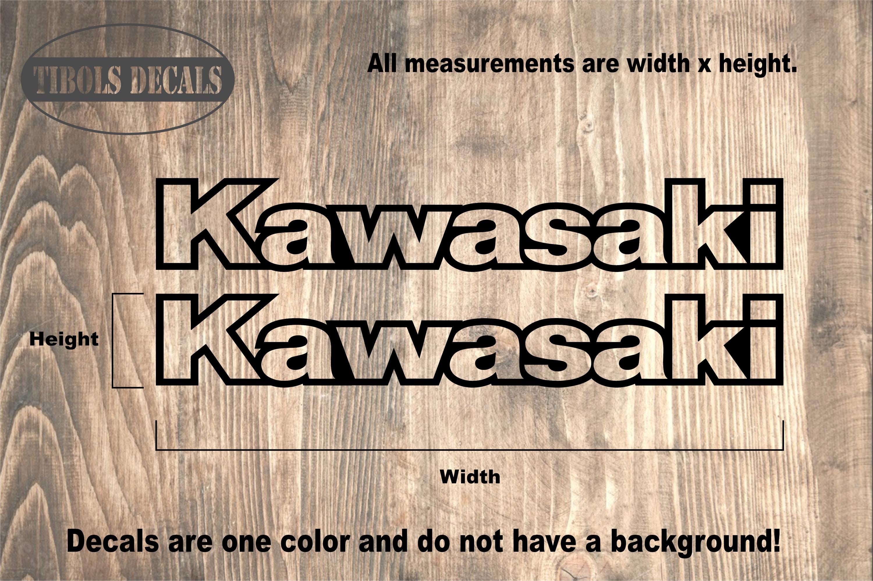 X2 Kawasaki Decals Outlined (1 Set) Kawasaki Stickers Dirt Bike