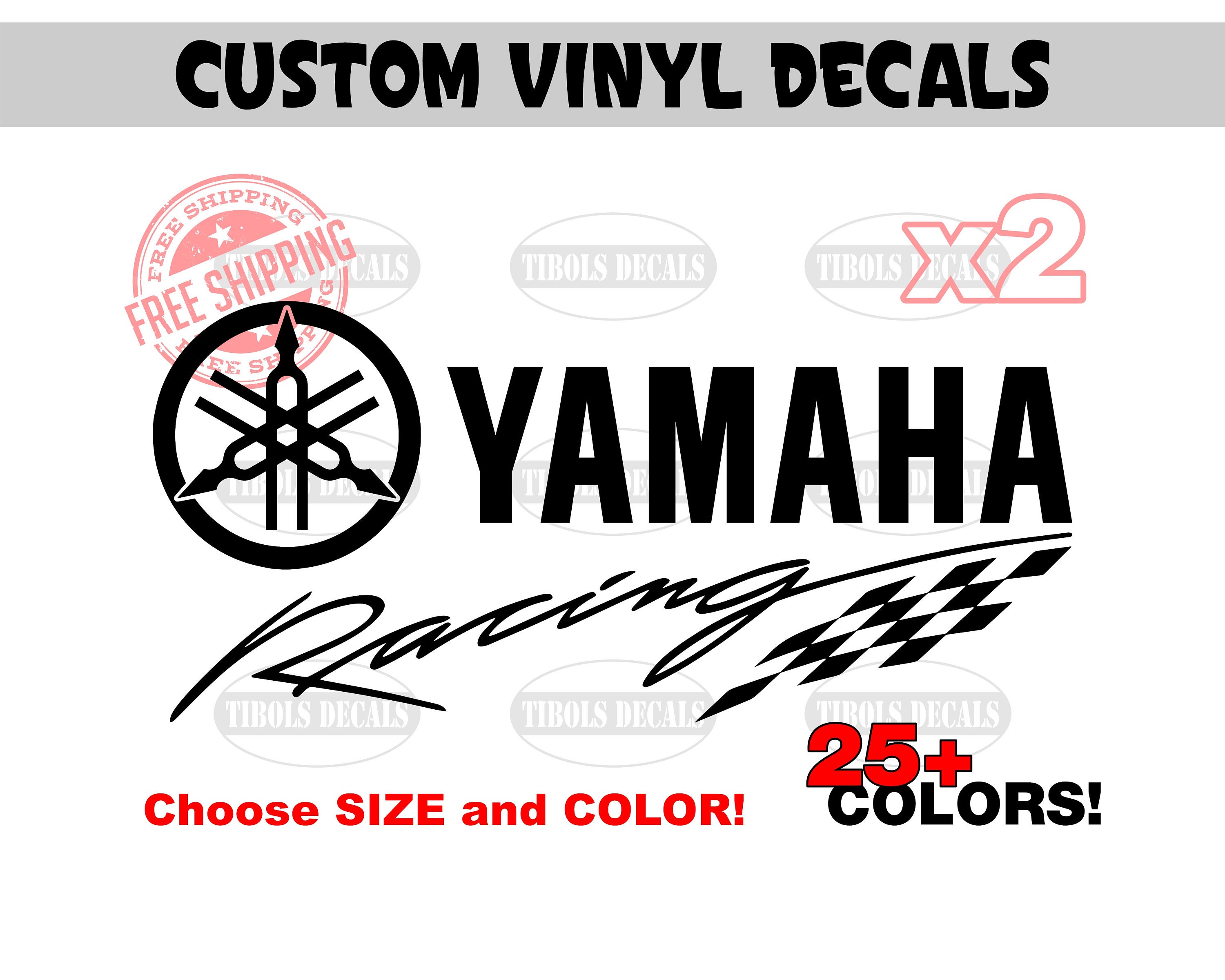 Yamaha logo sticker / decal in custom colors and sizes