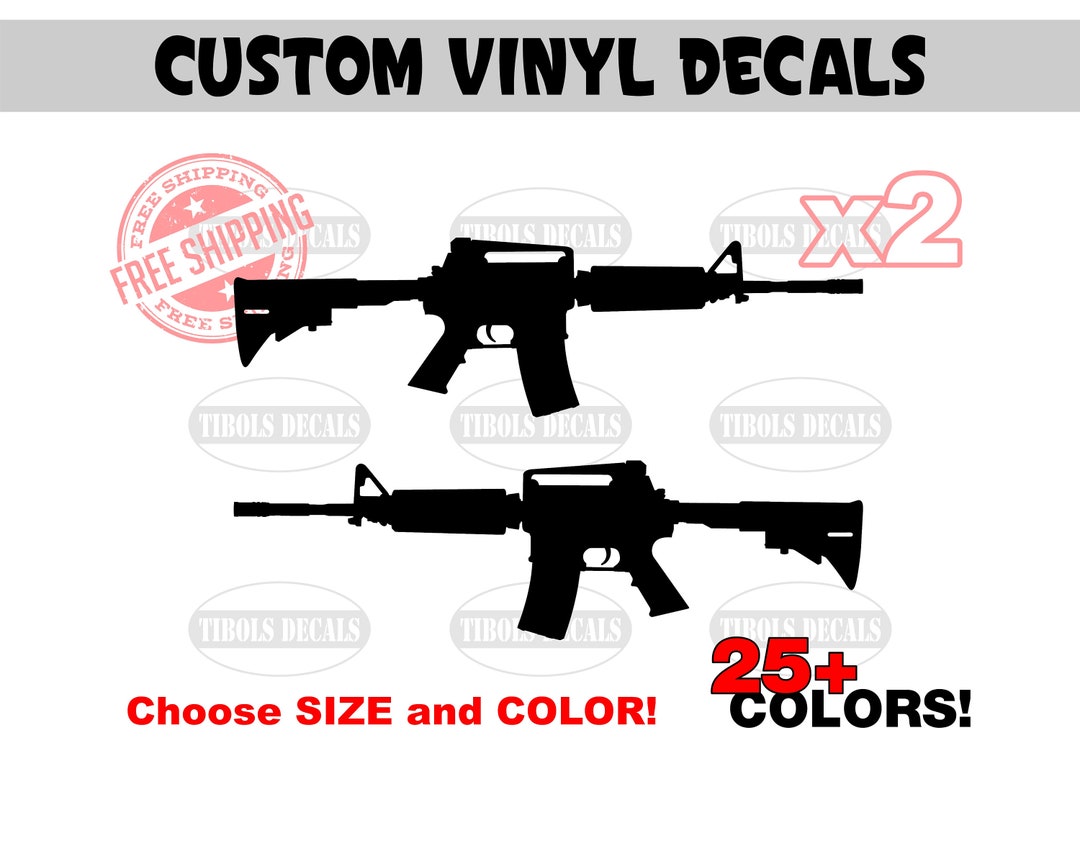 Two AR15 Decals 2nd Amendment 5.56 Stickers (1 Set) Assault Rifle ...