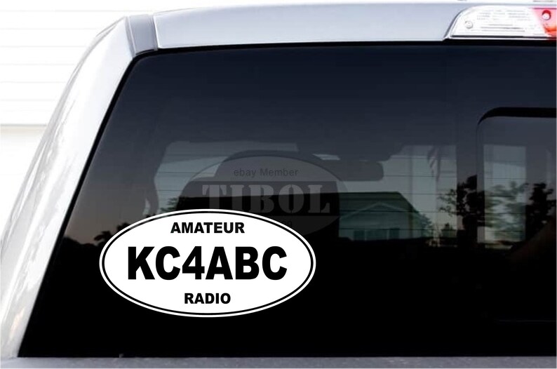 Ham Radio Call Sign Decal Oval Amateur Radio Callsign Sticker Antenna