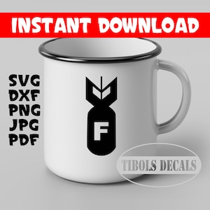 F Bomb SVG Dropping F Bombs SVG Vector Cut File for Cricut Silhouette Digital Download Stencil Decal Engraver Fuck Bomb laser engraver CNC