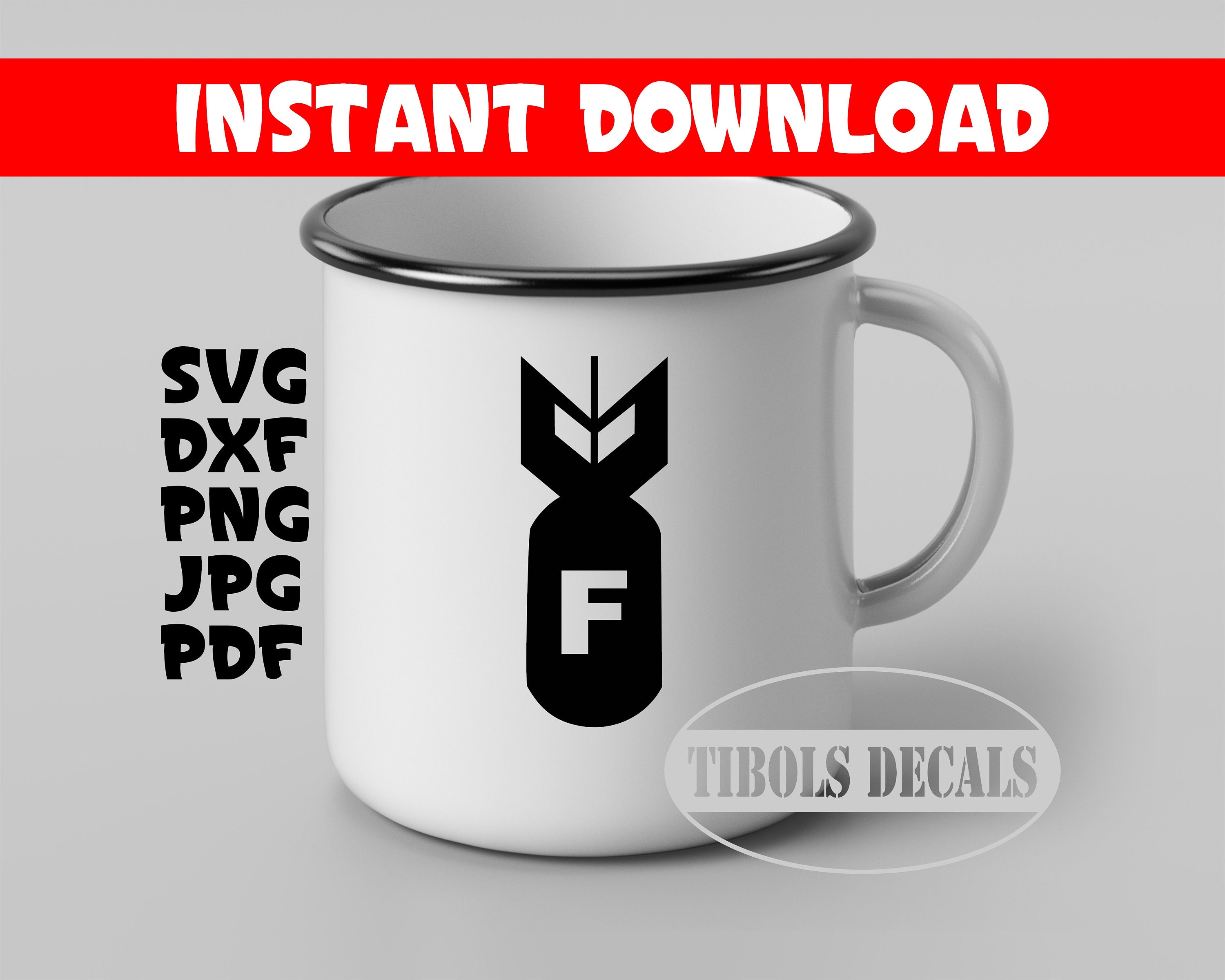 Bomb Droppind Decal F Bomb SVG Dropping F Bombs SVG Vector Cut File for Cricut Silhouette ...