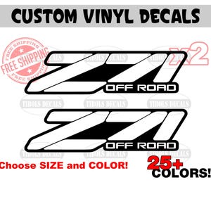 Two Z71 4x4 Off Road Outline Decals Z71 Vinyl Stickers Fits Chevy Silverado 1500 2500 3500 Blazer Suburban Tahoe Truck 4WD Stickers 4x4