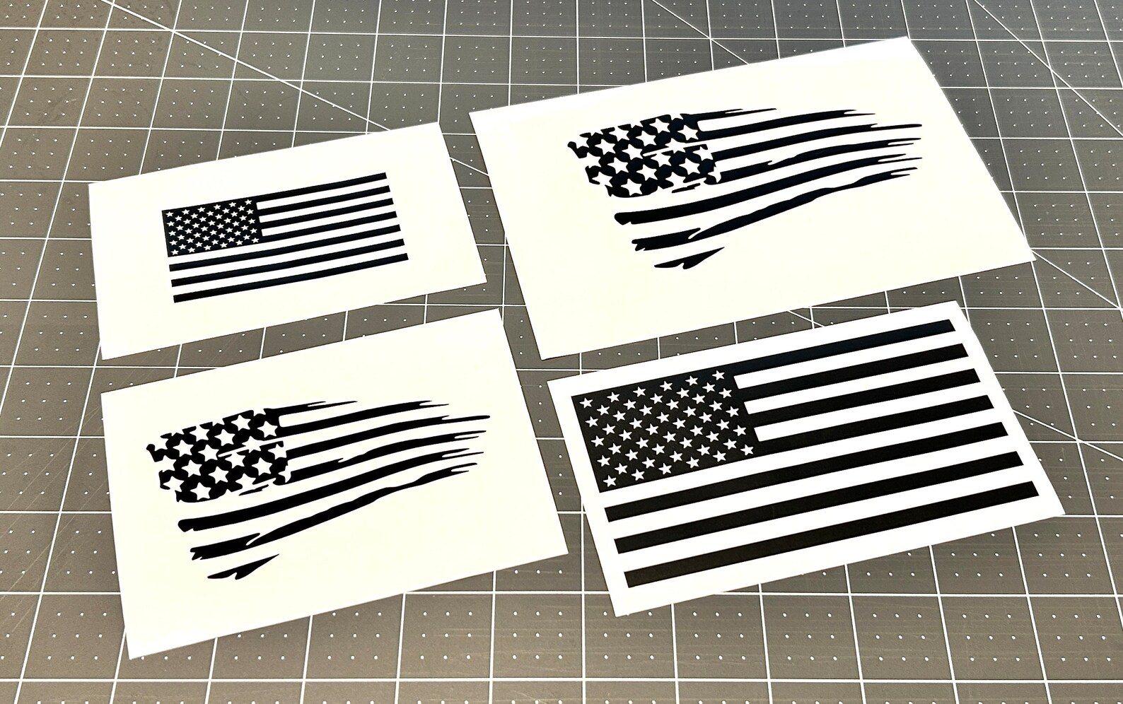 One Large USA Distressed Flag Decal Ripped Torn US Distressed American ...