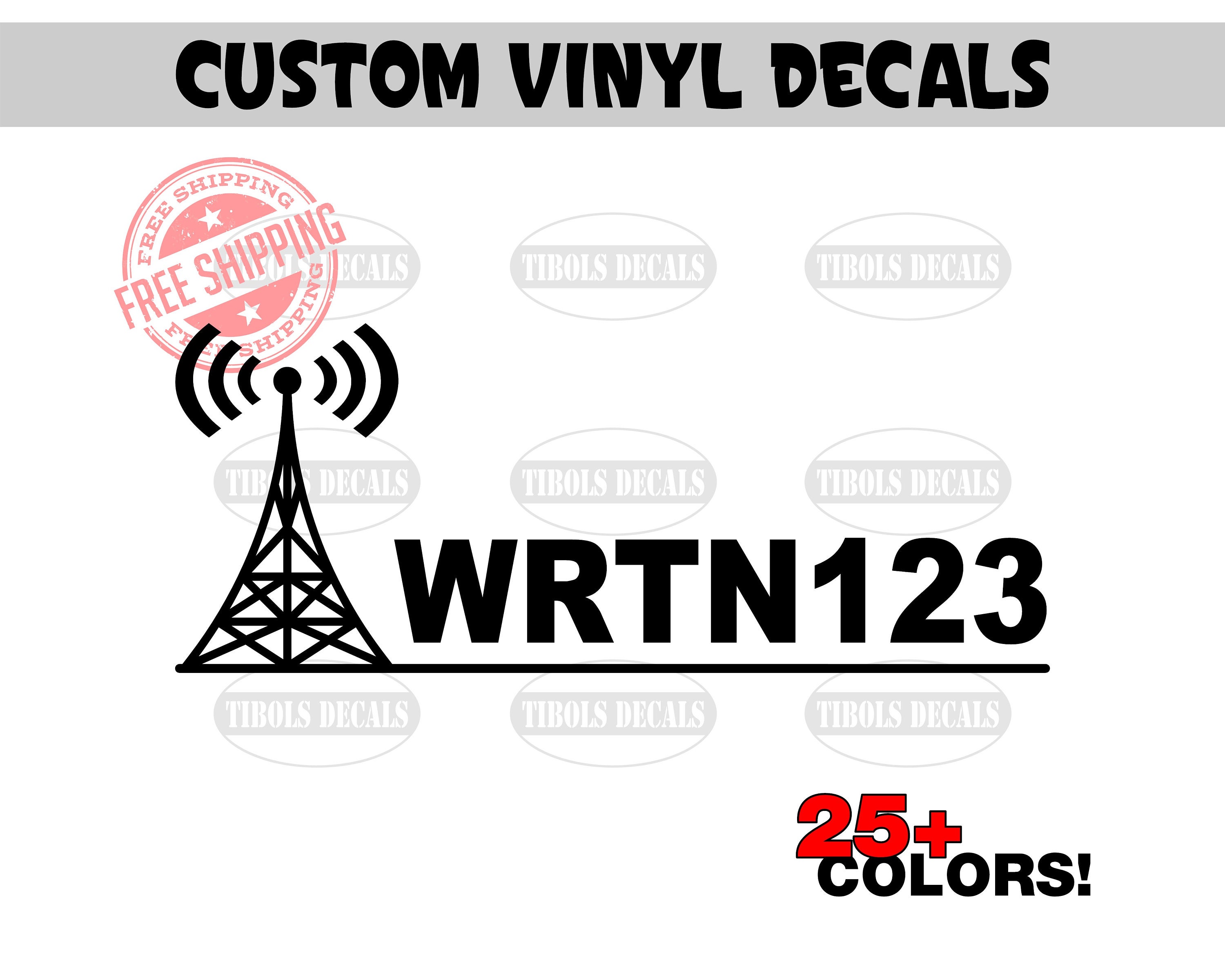 GMRS Radio Call Sign Decal - Amateur Radio Callsign Sticker Antenna Custom Decal Ham GMRS Amateur Radio License Car Truck Window