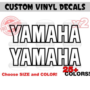 x2 Yamaha Decals Outline Yamaha Stickers Helmet Bike Jetski Boat ATV UTV PWC