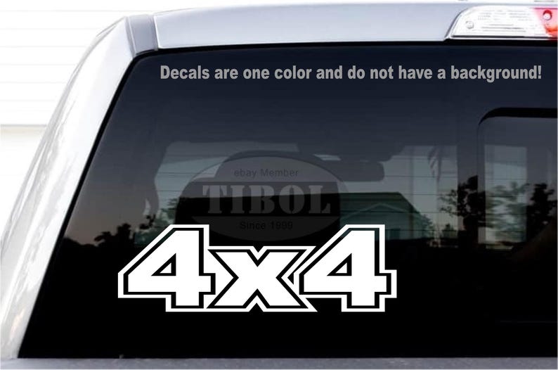 Two 4x4 Decals 4X4 Vinyl Stickers Fits Chevy Ford Dodge Jeep Toyota ...