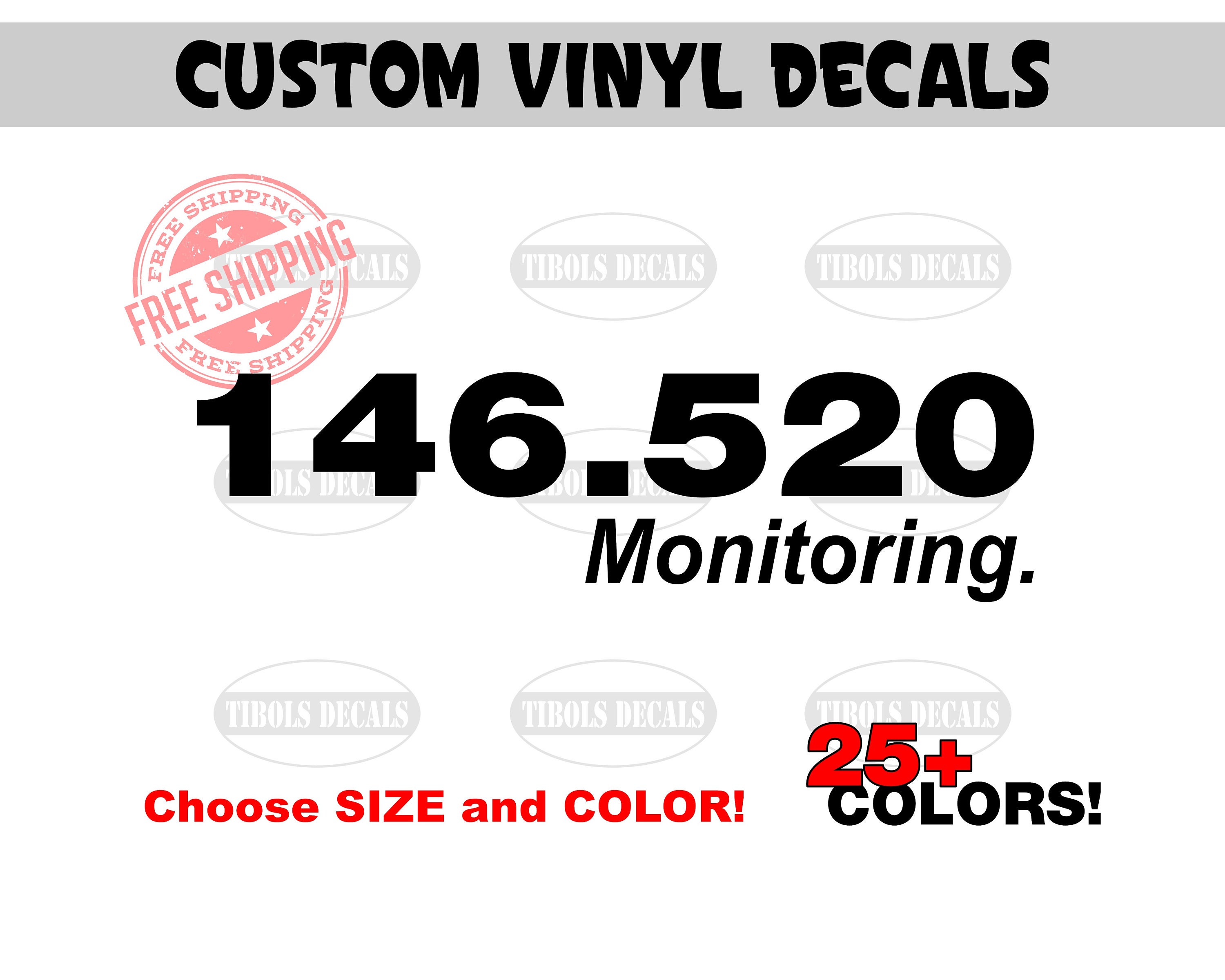 Ham Radio 146.520 Monitoring Decal Custom Amateur Radio Monitoring