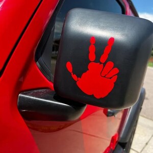 Jeep Two Finger Wave Decal Sticker Set For Mirrors (1 Set, 2 Decals) - Glossy Vinyl
