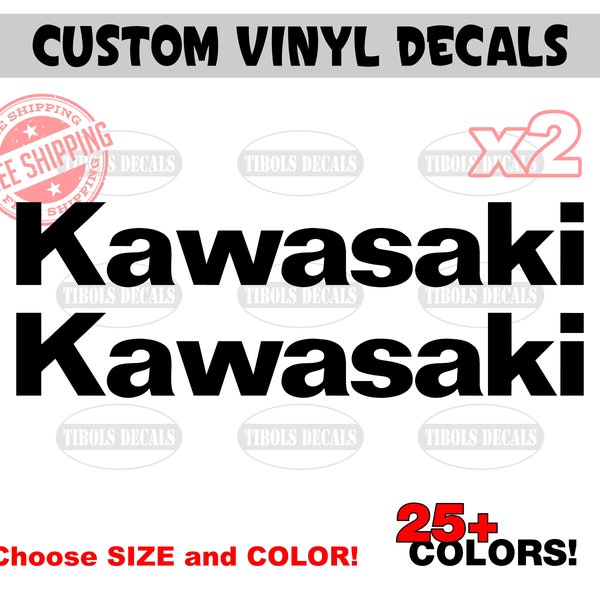 x2 Kawasaki Decals (1 set) Kawasaki Stickers Dirt Bike Helmet ATV PWC UTV Jetski Tank Motorcycle