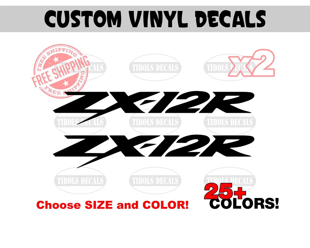 Kawasaki ZX-12R Decals Kawasaki Ninja ZX-12R Stickers (1 Set