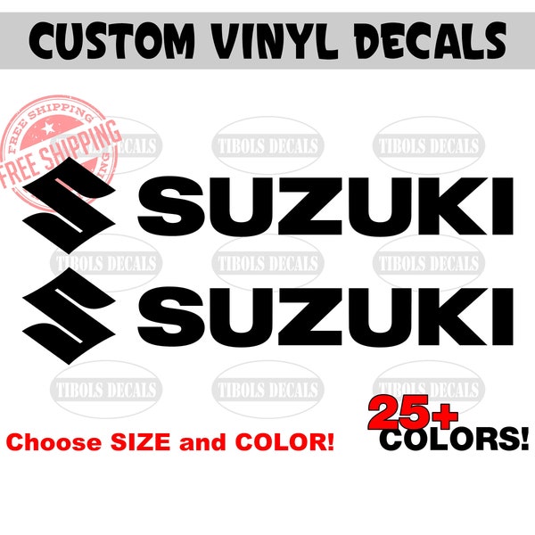 x2 Suzuki Decals Suzuki Stickers Suzuki Motorcycle Helmet Suzuki Bike Outboard Suzuki Marine Boat ATV UTV