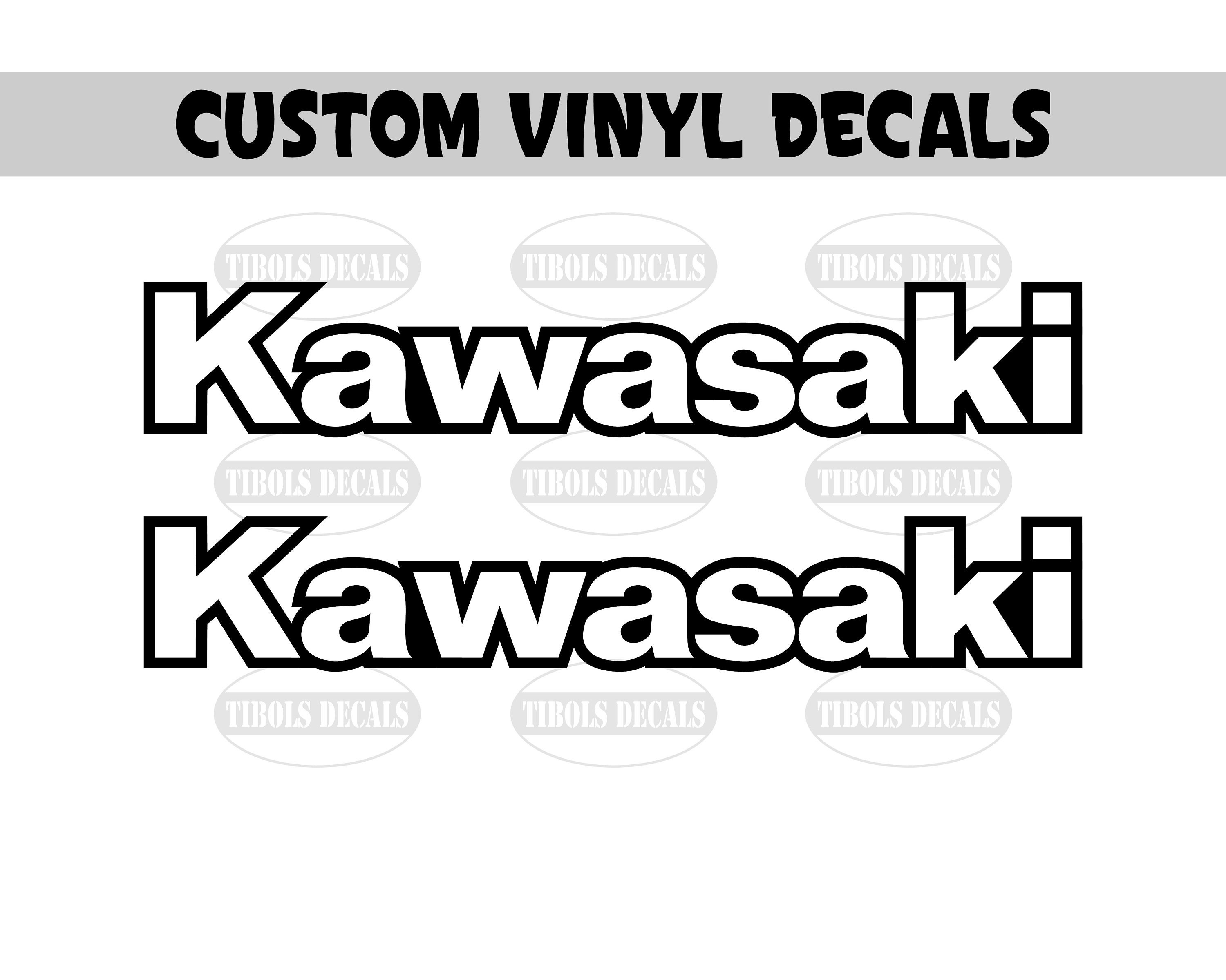 X2 Kawasaki Decals Outlined 1 Set Kawasaki Stickers Dirt Etsy
