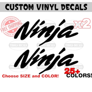 x2 Kawasaki Ninja Decals Kawasaki Motorcycle Helmet Stickers Dirt Bike ATV UTV PWC Jetski
