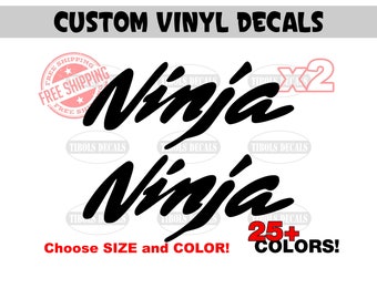 x2 Kawasaki Ninja Decals Kawasaki Motorcycle Helmet Stickers Dirt Bike ATV UTV PWC Jetski