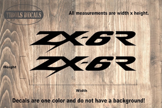 Kawasaki ZX-6R Decals Kawasaki Ninja ZX-6R Stickers (1 Set) Helmet Kawasaki ZX-6R Decals Kawasaki Ninja ZX-6R Stickers (1 Set) Helmet