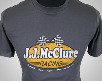 J J McClure Racing T Shirt (Charcoal Grey)