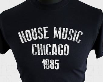 T-shirt House Music Chicago 1985 (noir ou bleu)