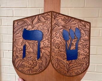 Floral Dreidel Door Hanger | Hanukkah Holiday Decor