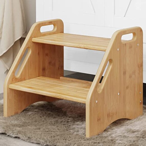 Wooden Step Stool Two Step Stools Toddler 400 Lbs Capacity With
