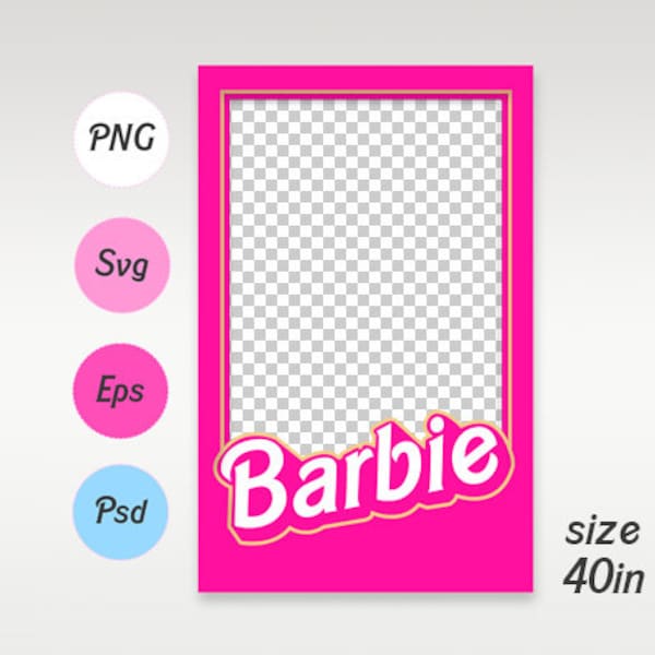 Doll Box Frame Cutout DIGITAL DOWNLOAD - Transparent Background 45x28 inches SVG, Png, Eps, Psd
